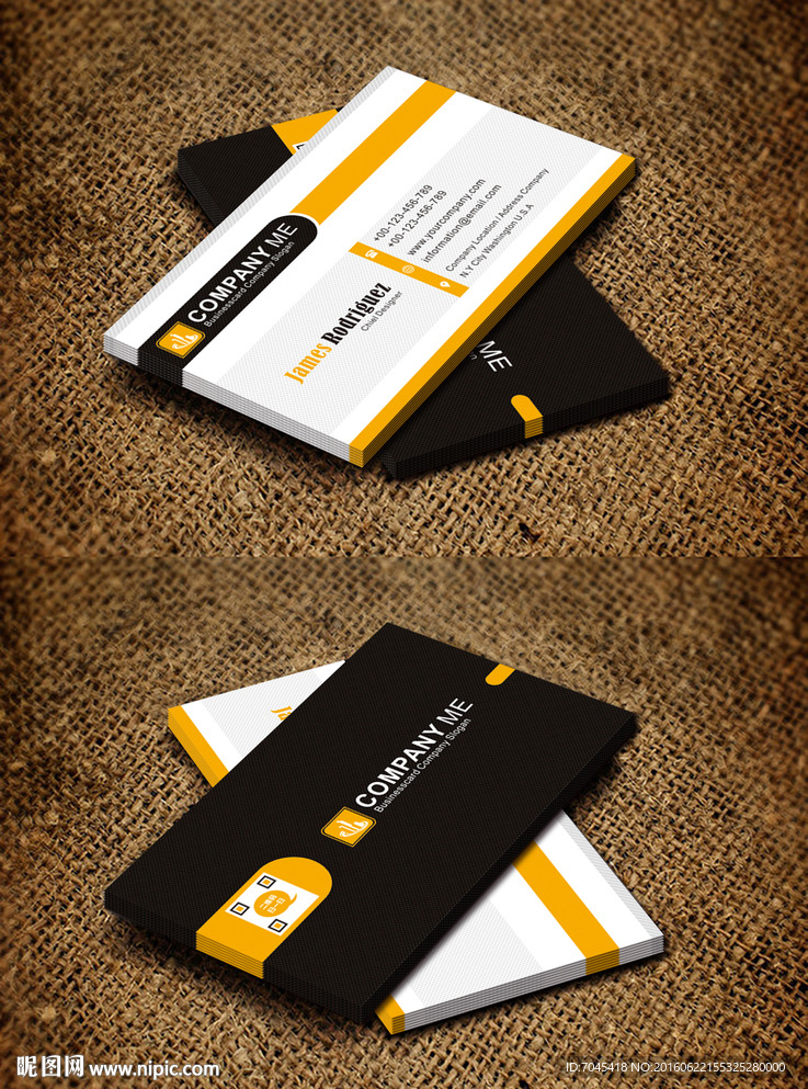 黄色名片设计图片