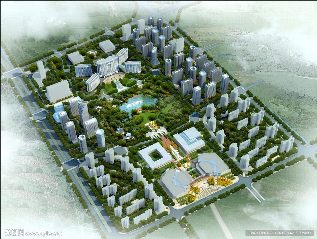 闲住宅商业鸟瞰建筑效果图