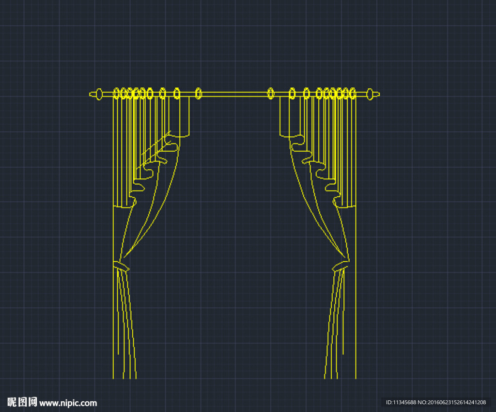 休闲窗帘 cad