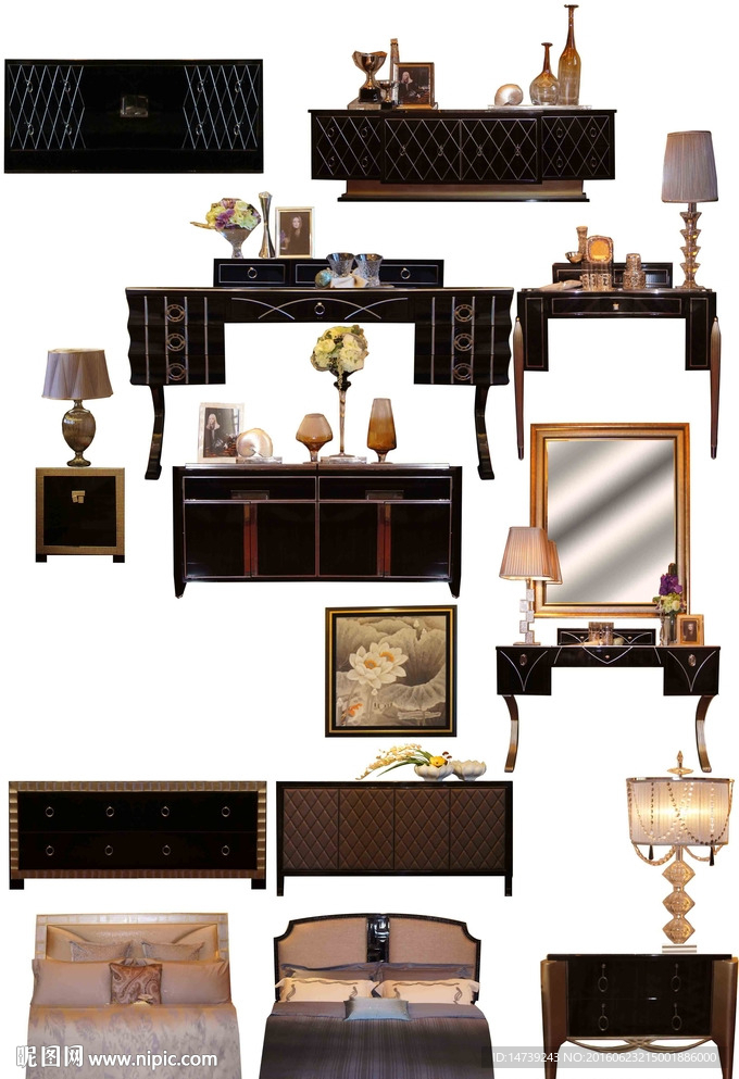 室内家具立面彩图psd