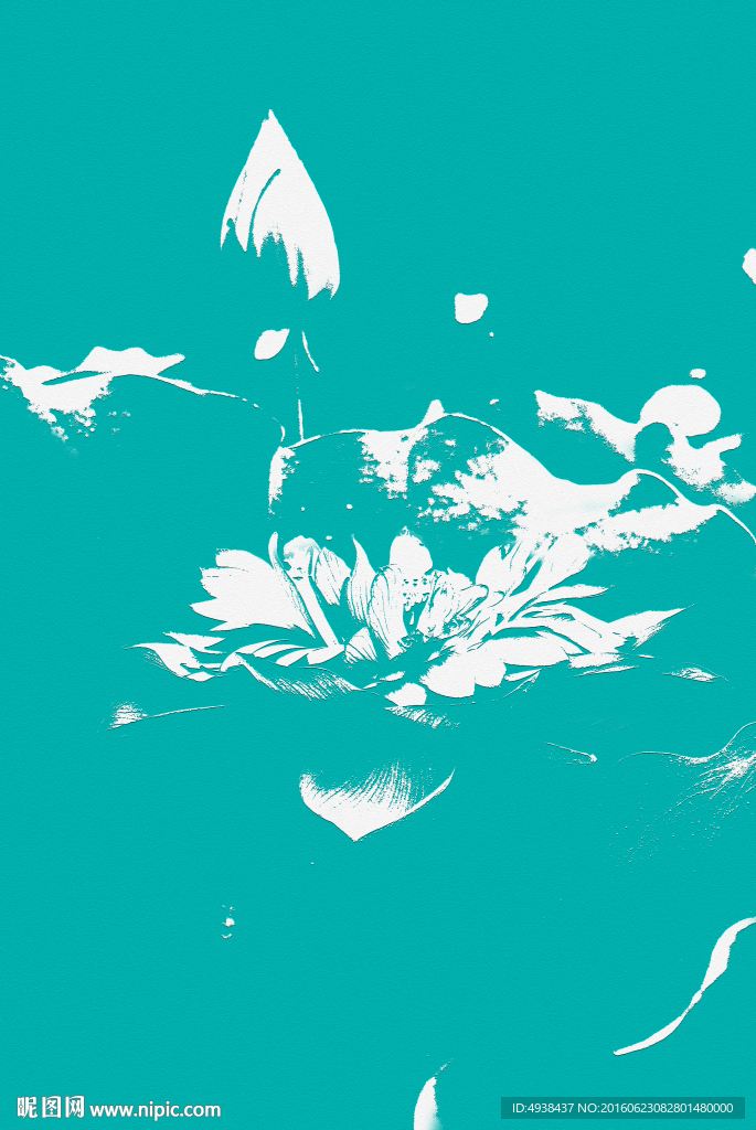 墙绘荷花  写意荷花