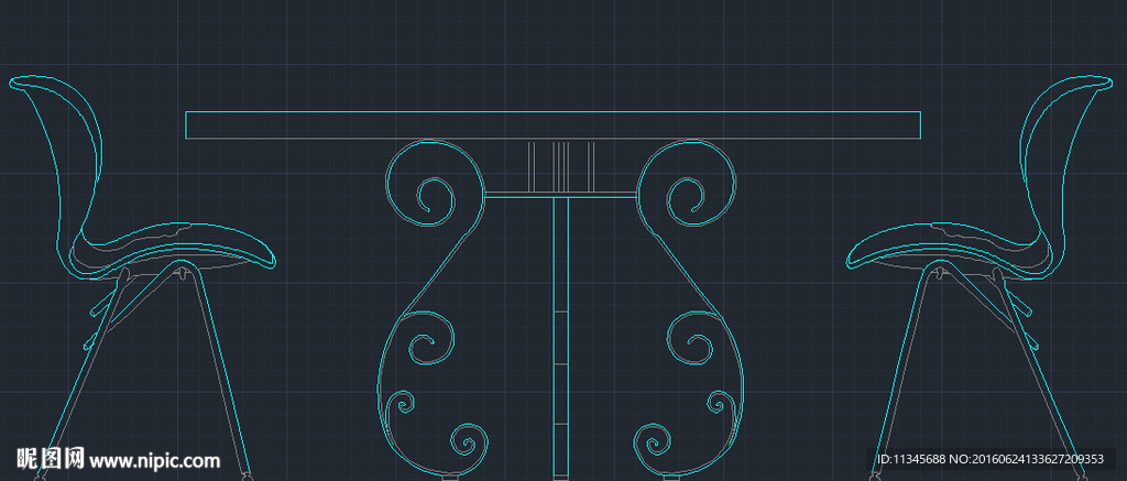 休闲桌椅cad