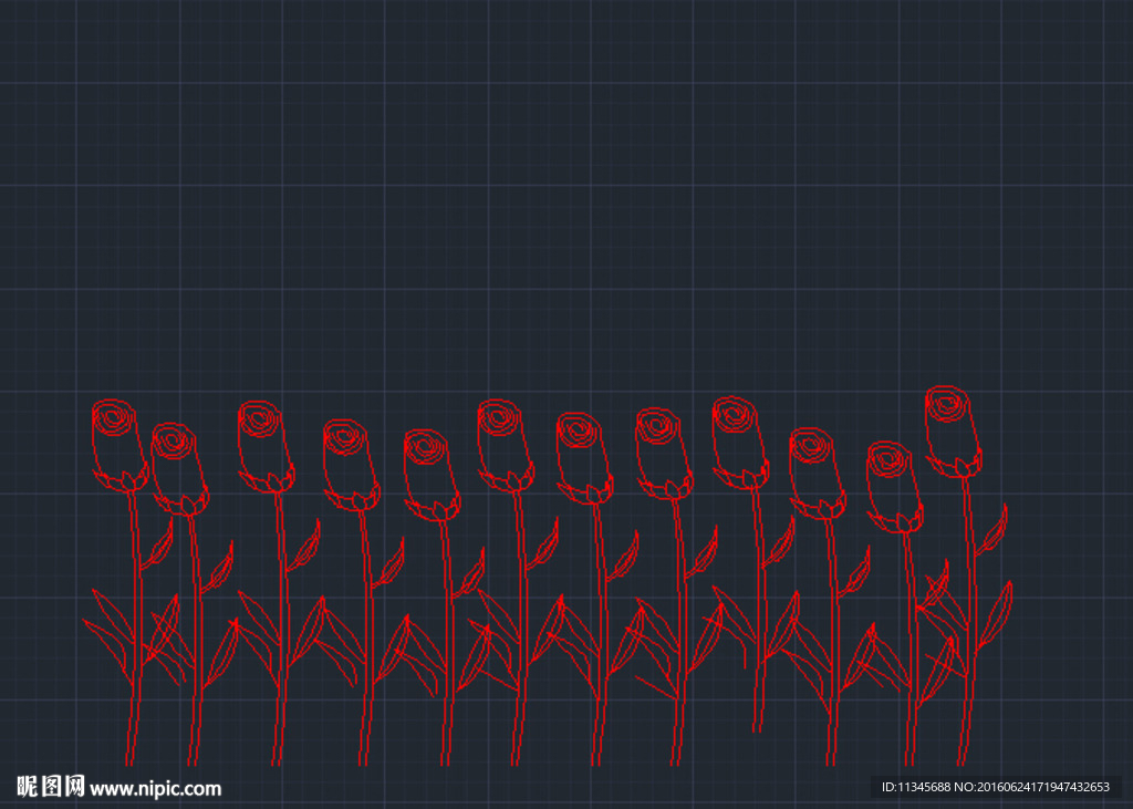 玫瑰花 cad