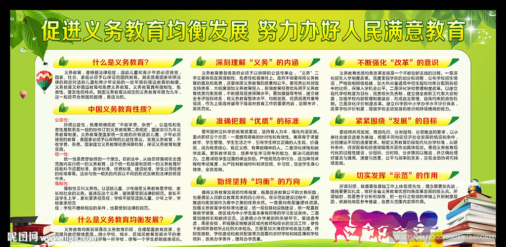 最新义务教育均衡发展宣传栏