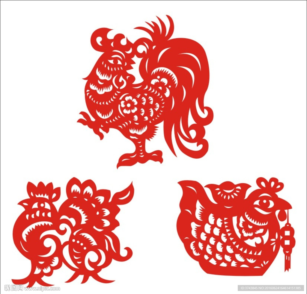 鸡年剪纸