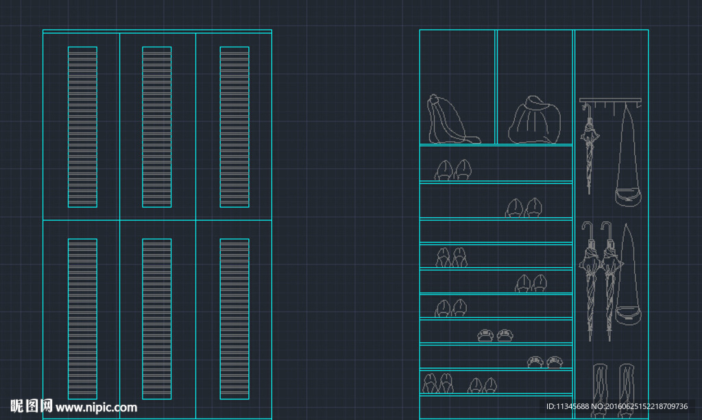 鞋柜 cad