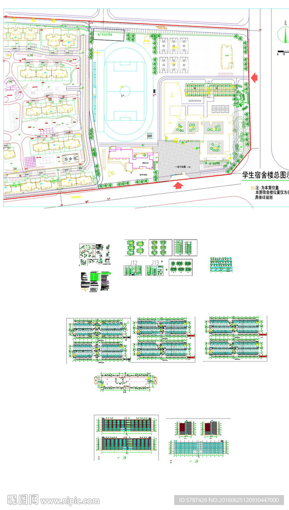学生宿舍楼建筑CAD图纸