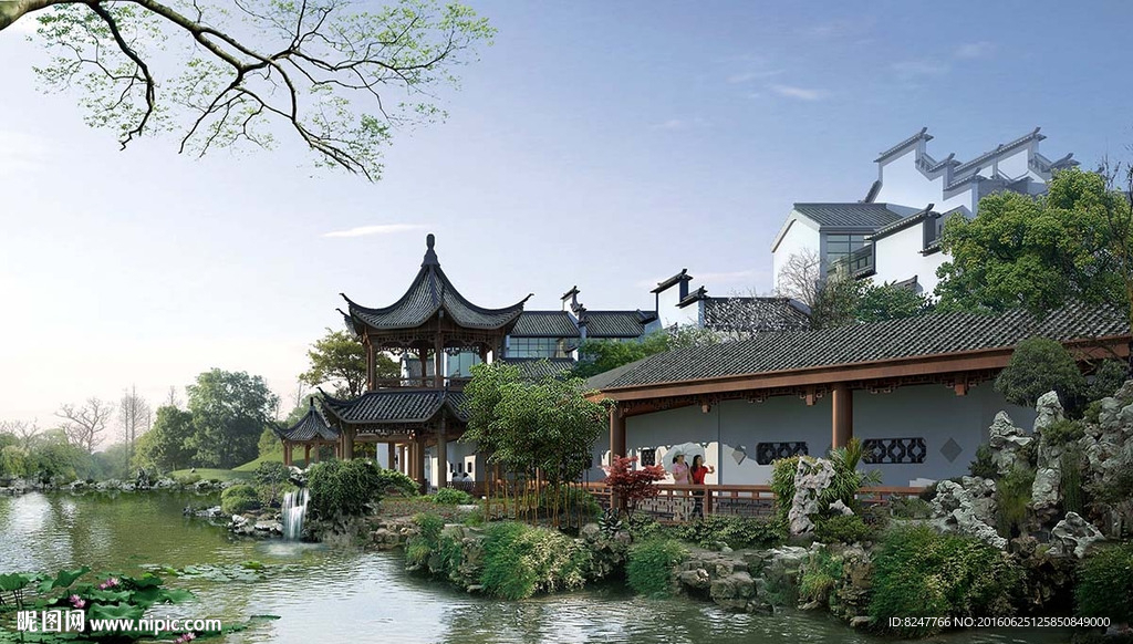 古建筑翻新旅游景点建筑效果图