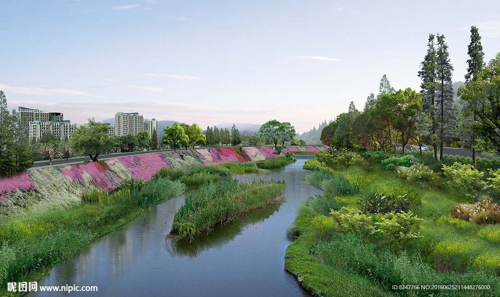 公共设施项目河流改造景观效果图