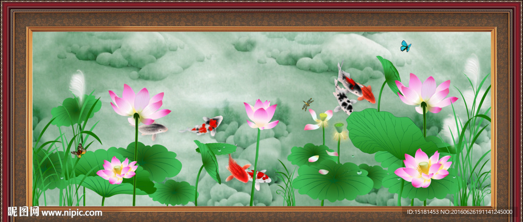 荷花装饰画
