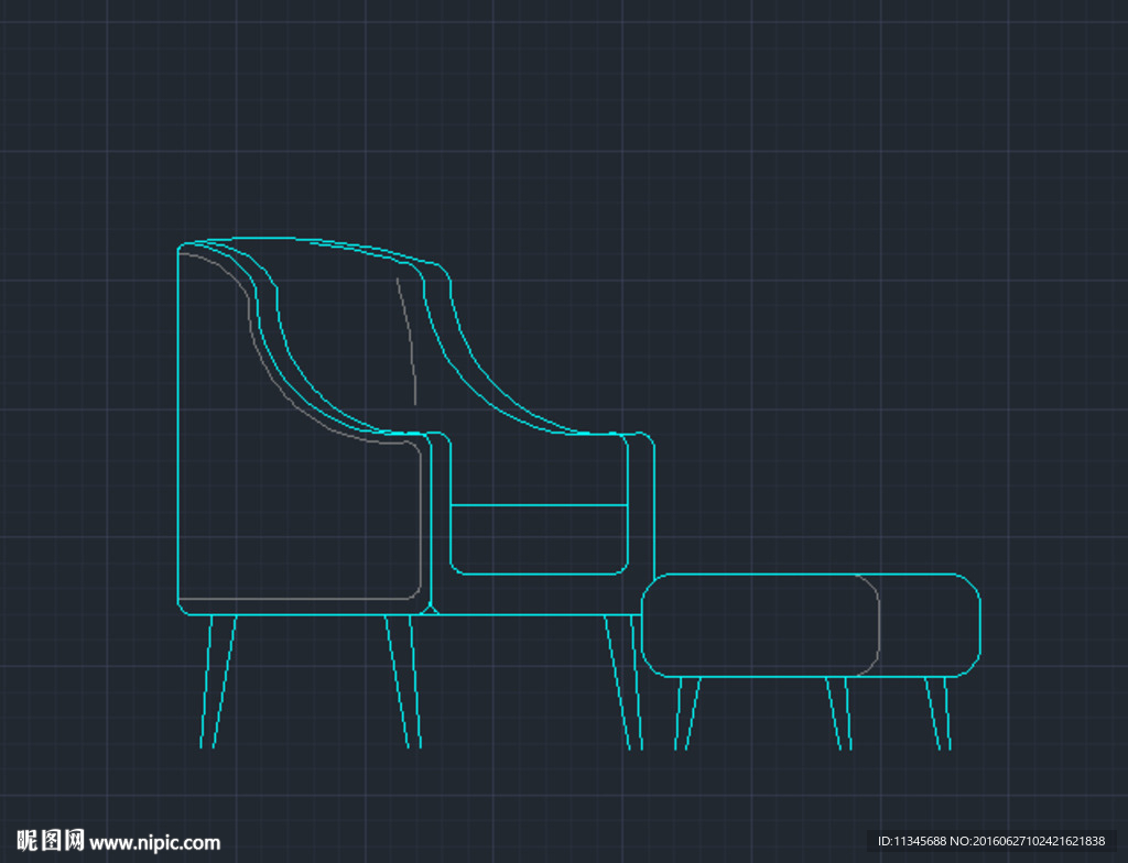 茶几 休闲沙发 CAD