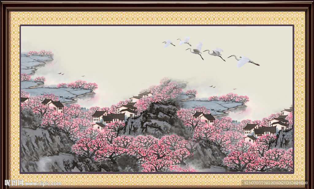 国画风景 满山红