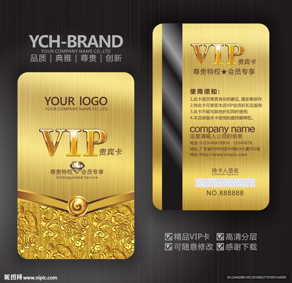 大气尊贵VIP会员卡