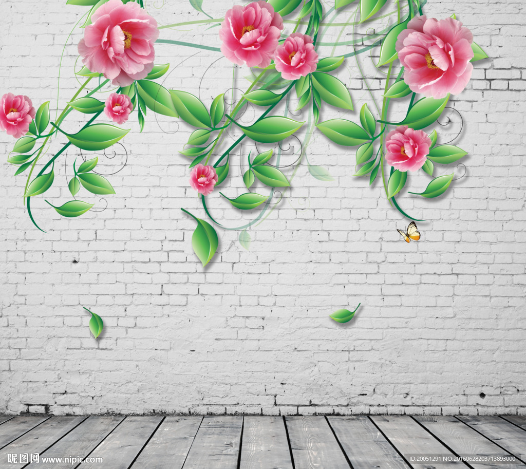 3d背景墙玫瑰花