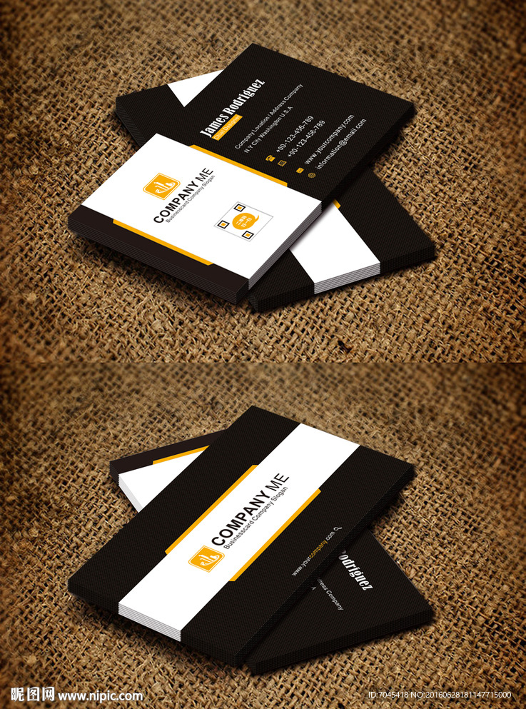 黄色名片设计图片