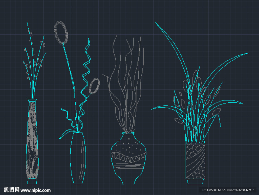 cad 装饰花瓶