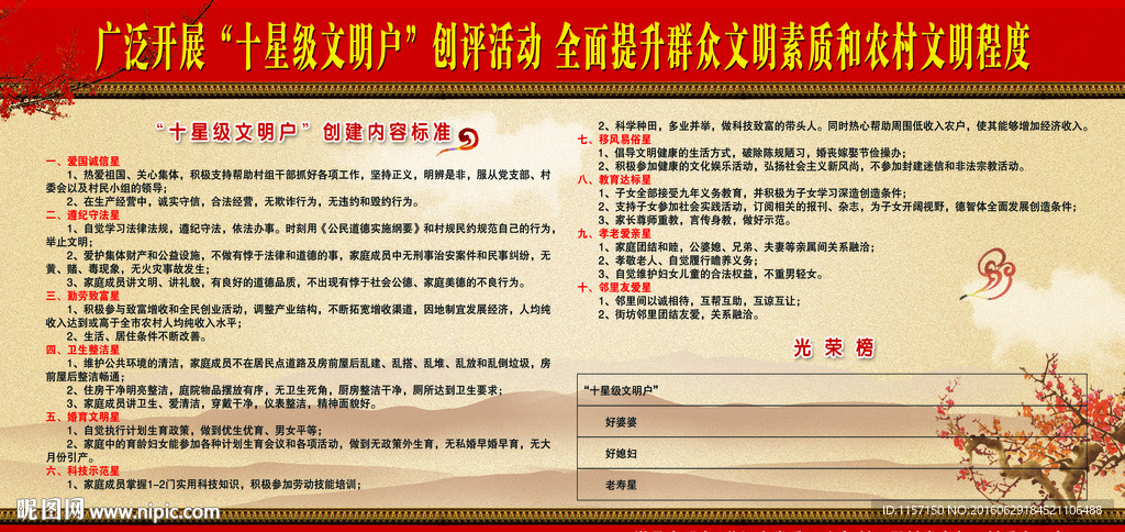 广泛开展十星级文明户创评活动