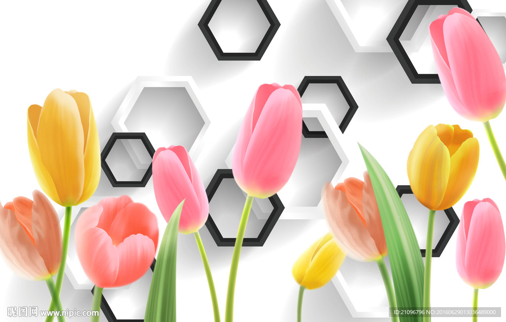 3d背景梦幻花朵