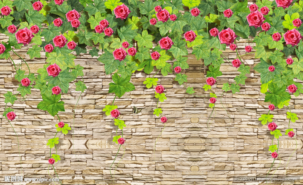 3d背景墙花藤