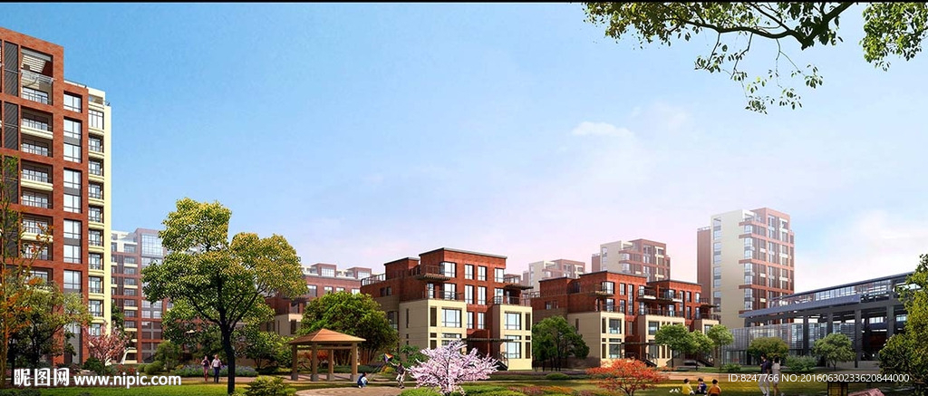 住宅区美丽景观效果图