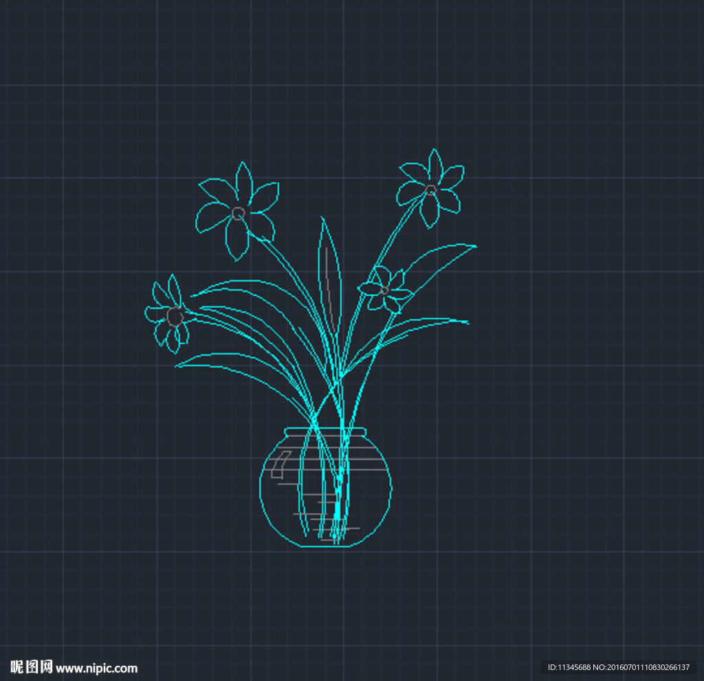 花瓶 cad