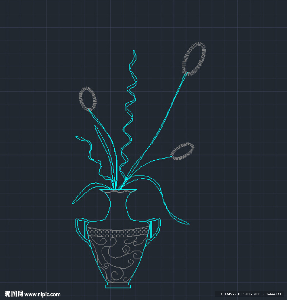 花瓶 cad