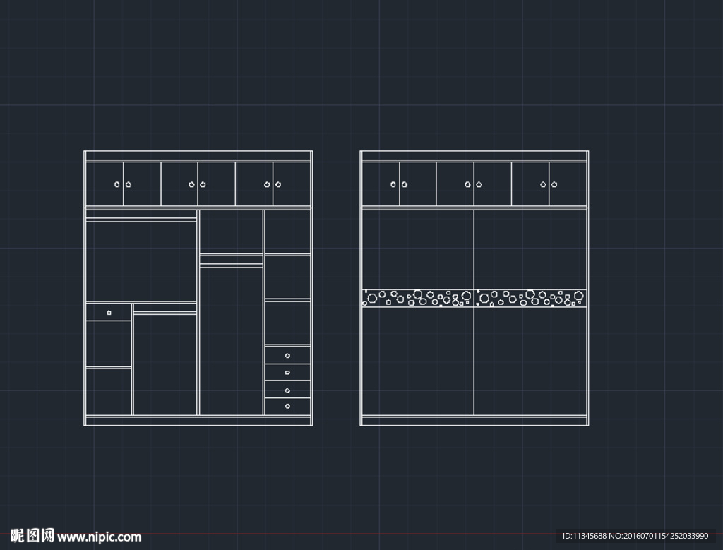 板式衣柜内部结构cad