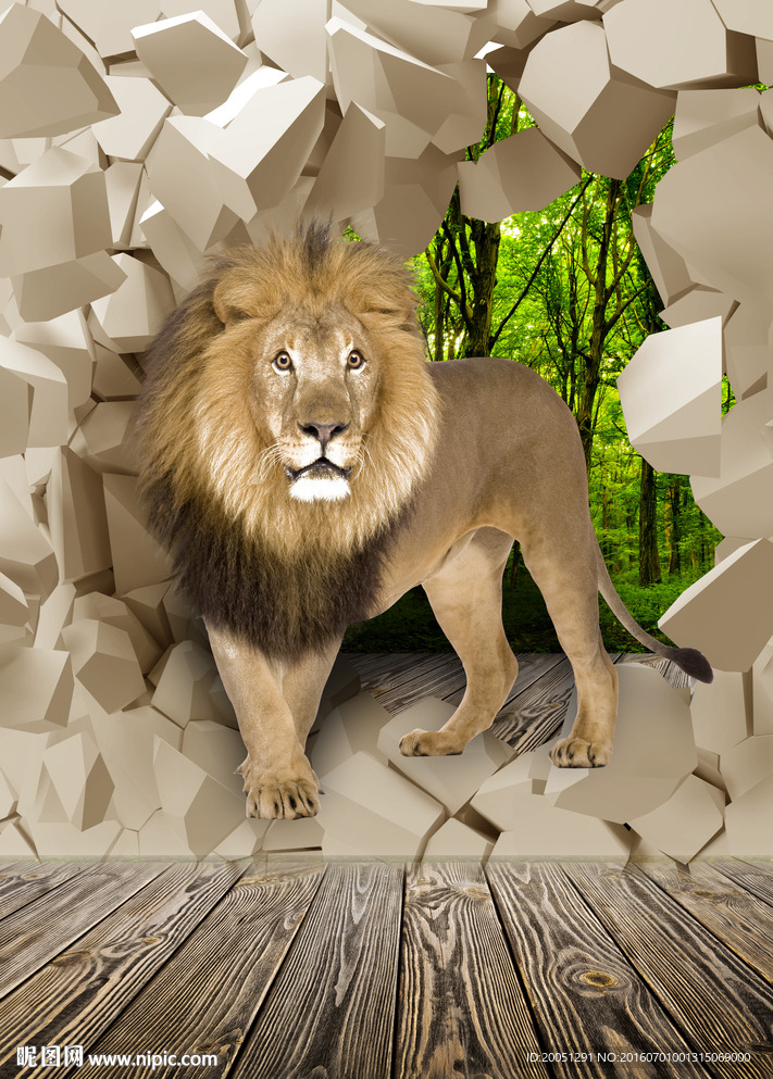 3d狮子背景墙