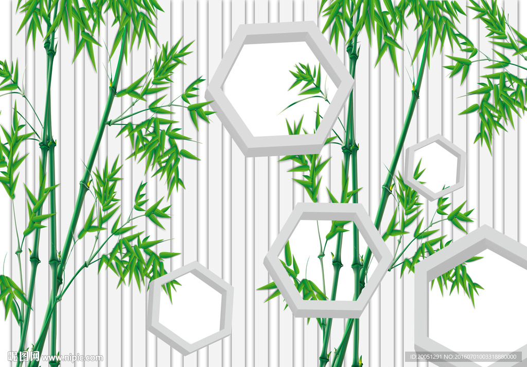 3d竹子背景墙