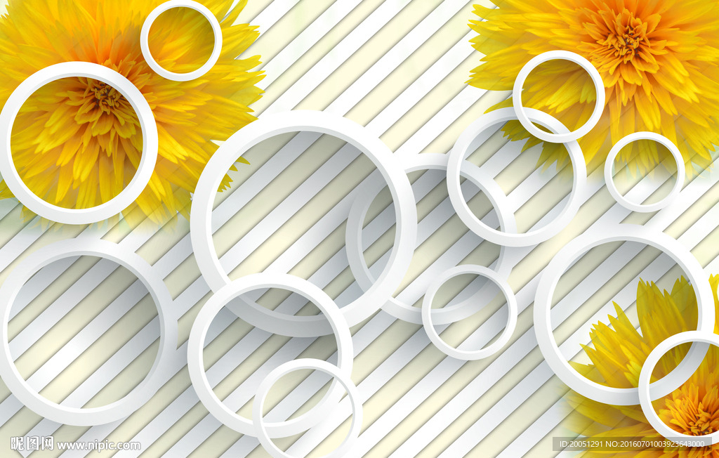 3d背景墙 时尚花朵