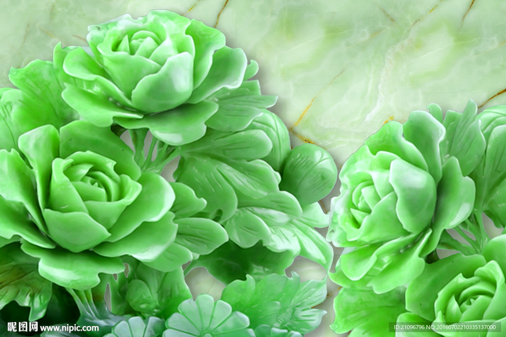 玉雕花朵背景墙