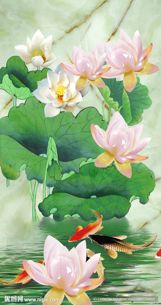 荷花玉雕背景