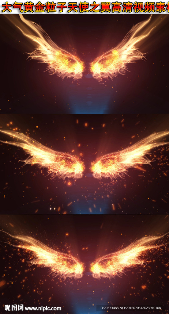 大气黄金粒子天使之翼视频