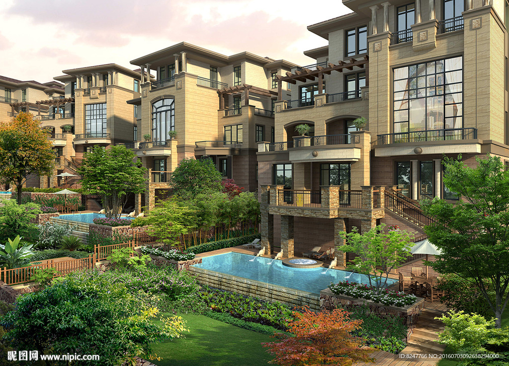 别墅后花园景观效果图