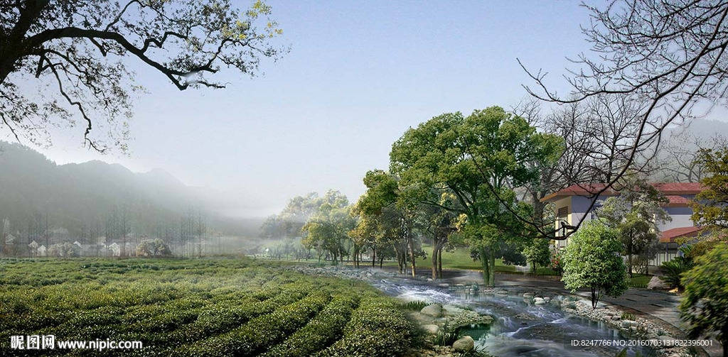 茶陵规划区景观建筑效果图