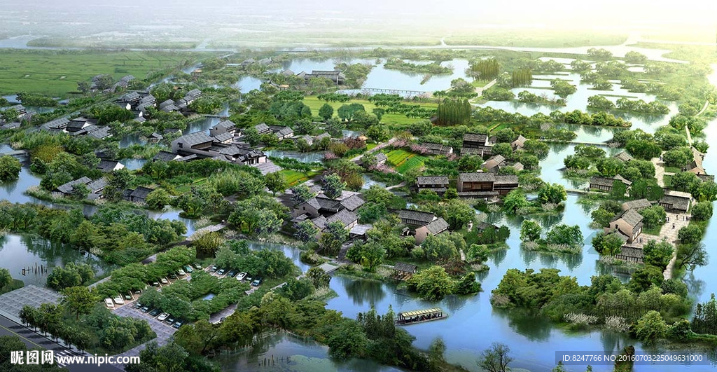 湿地休闲村庄农家乐规划景观效果