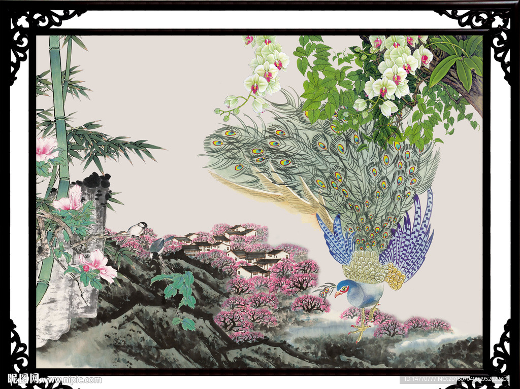 国画孔雀