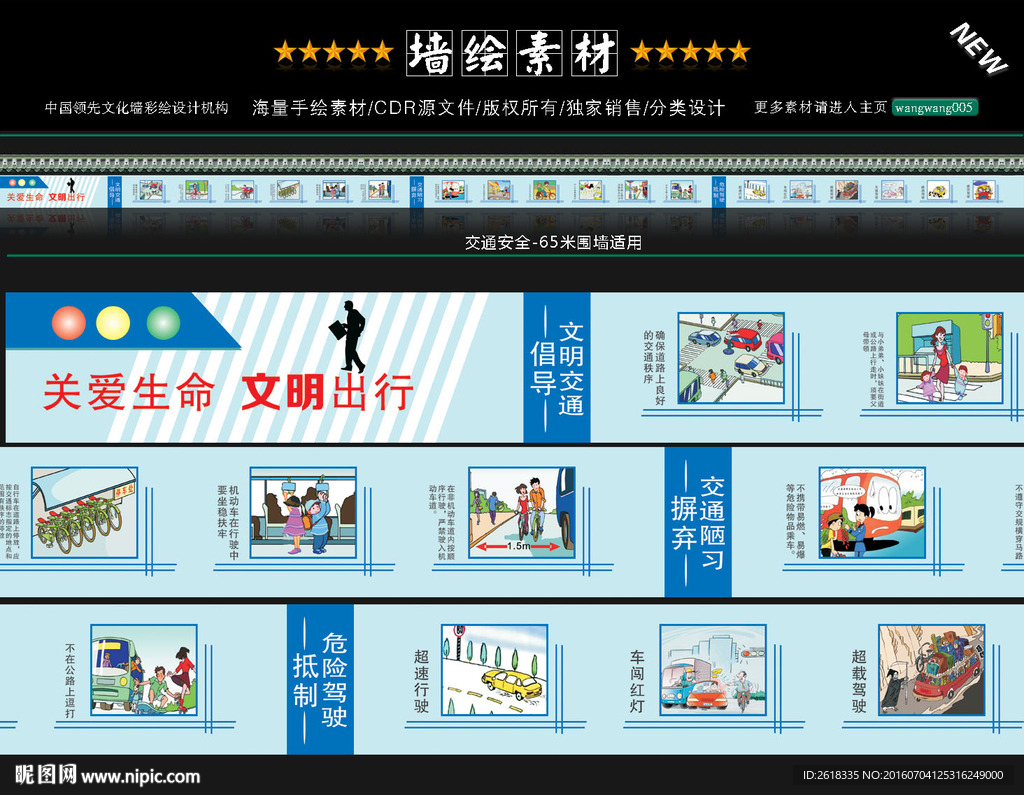 交通安全文明出行文化墙