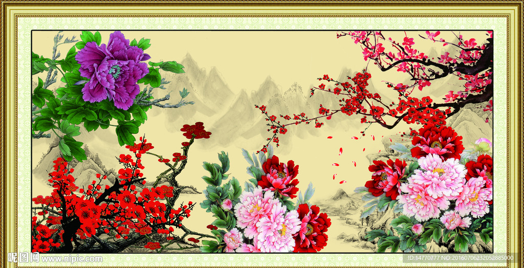 国画牡丹