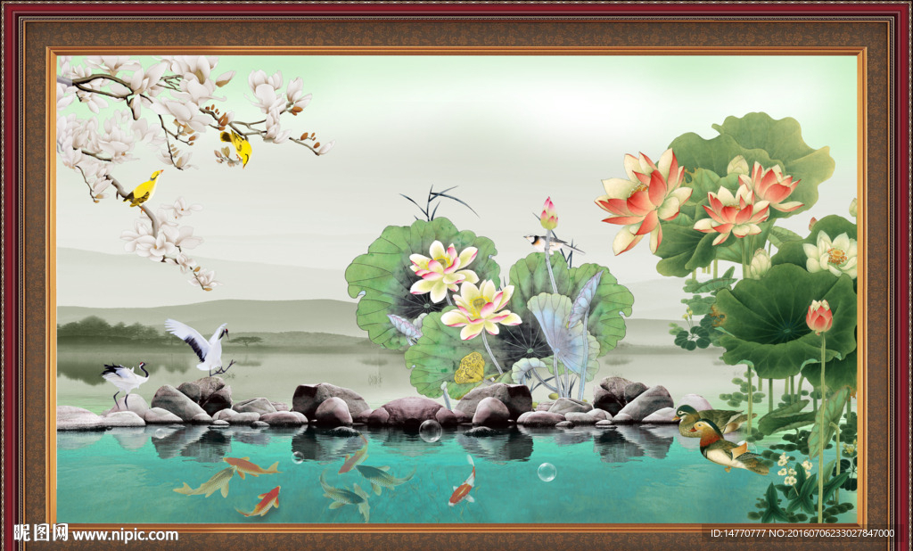 国画荷花