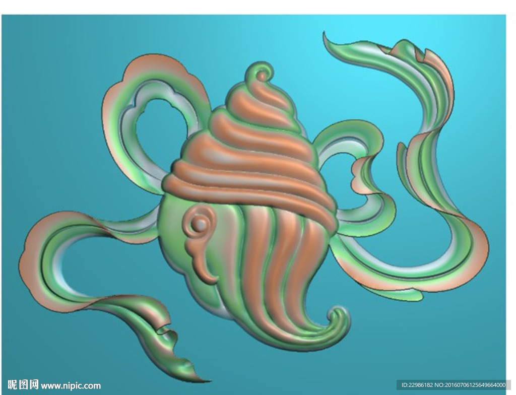 八宝海螺精雕图
