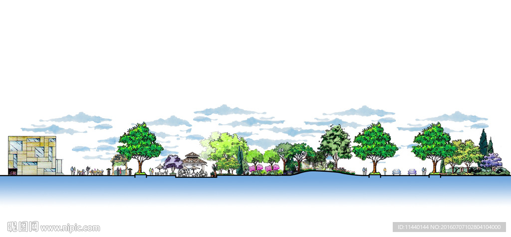 PSD园林景观手绘立面图