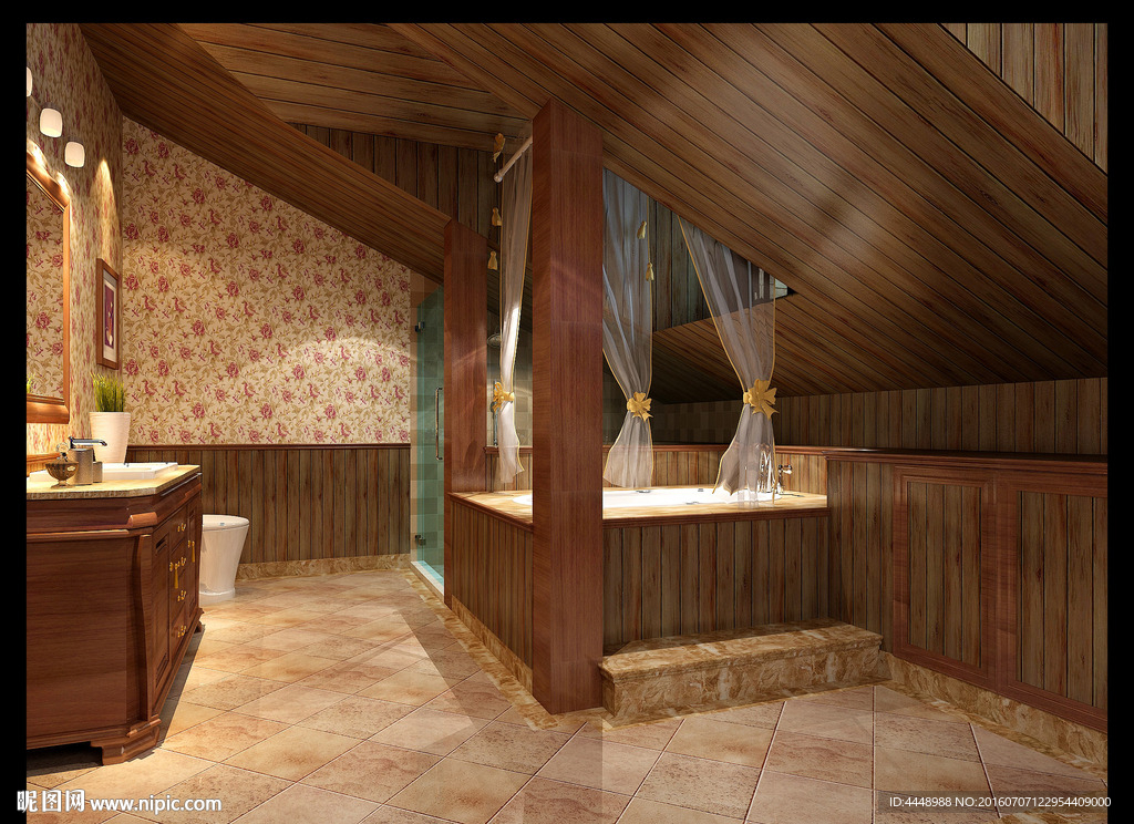 古典卫生间效果图