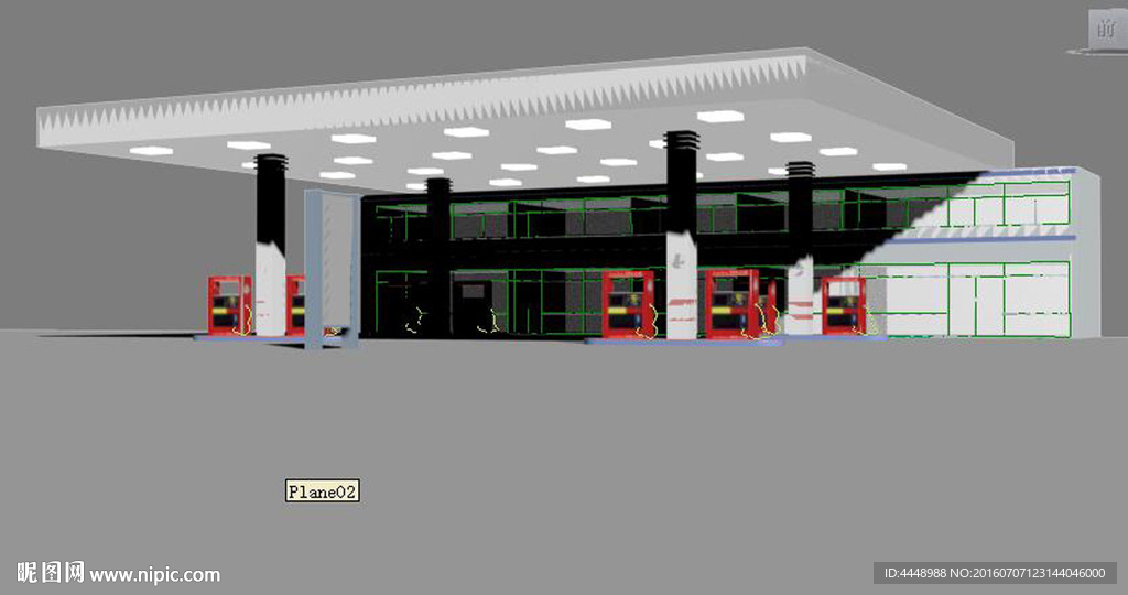 加油站建筑效果图