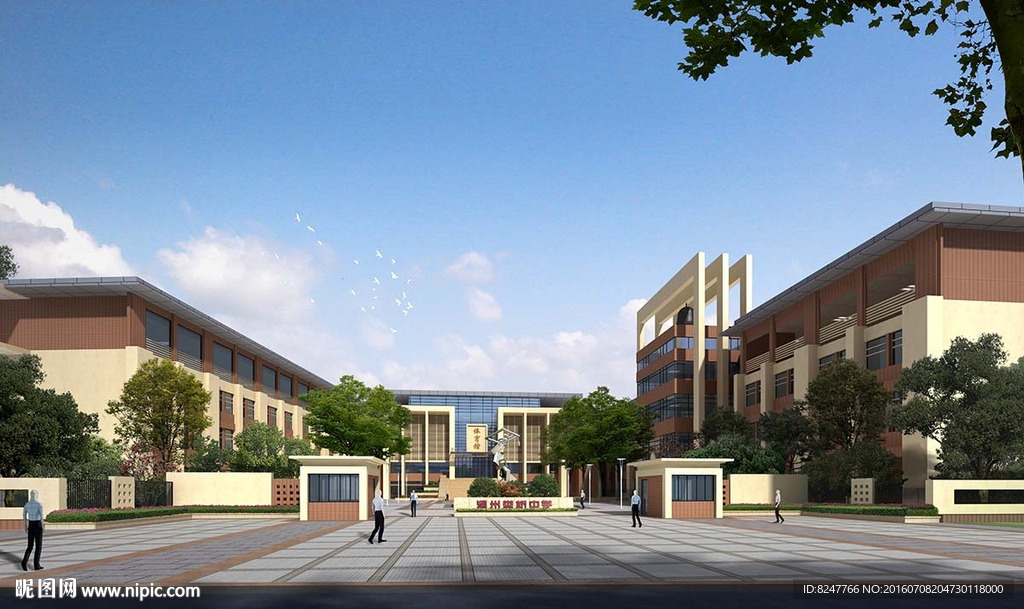 学校人视点建筑效果图