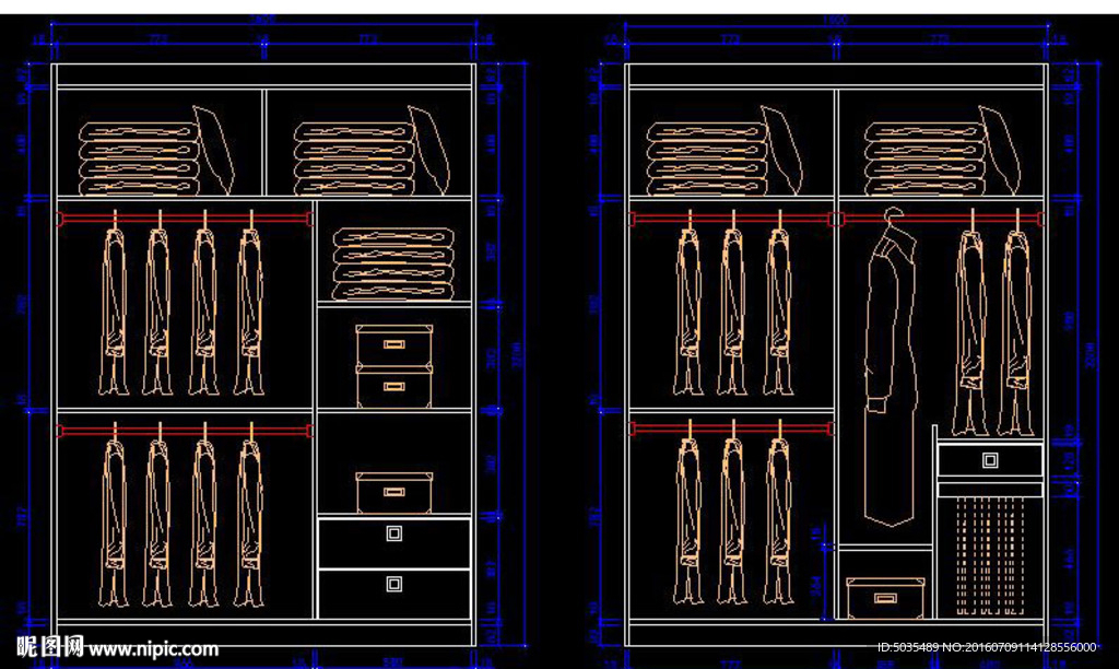 10款方案CAD衣柜