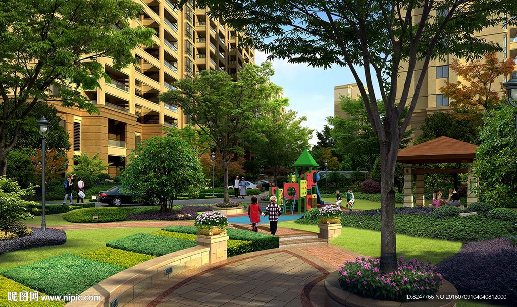住宅区休闲园景观效果图