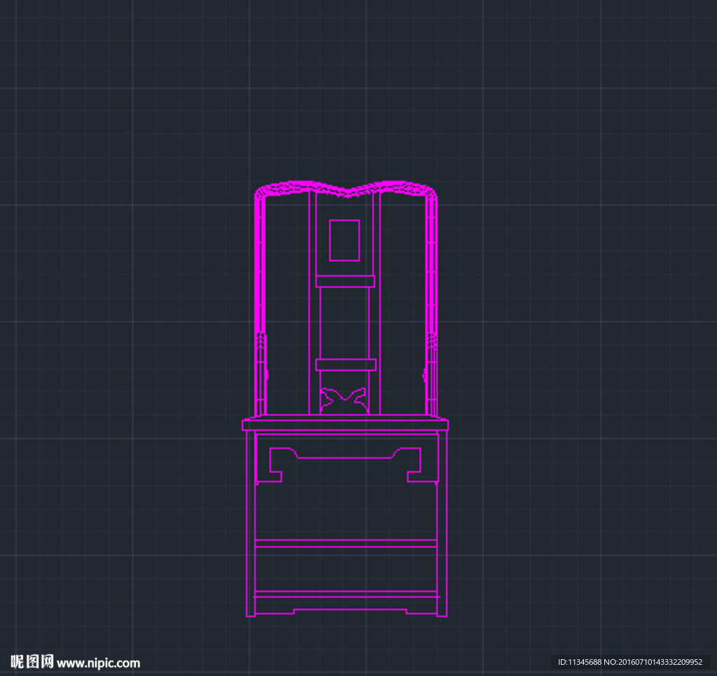 中式椅子 cad