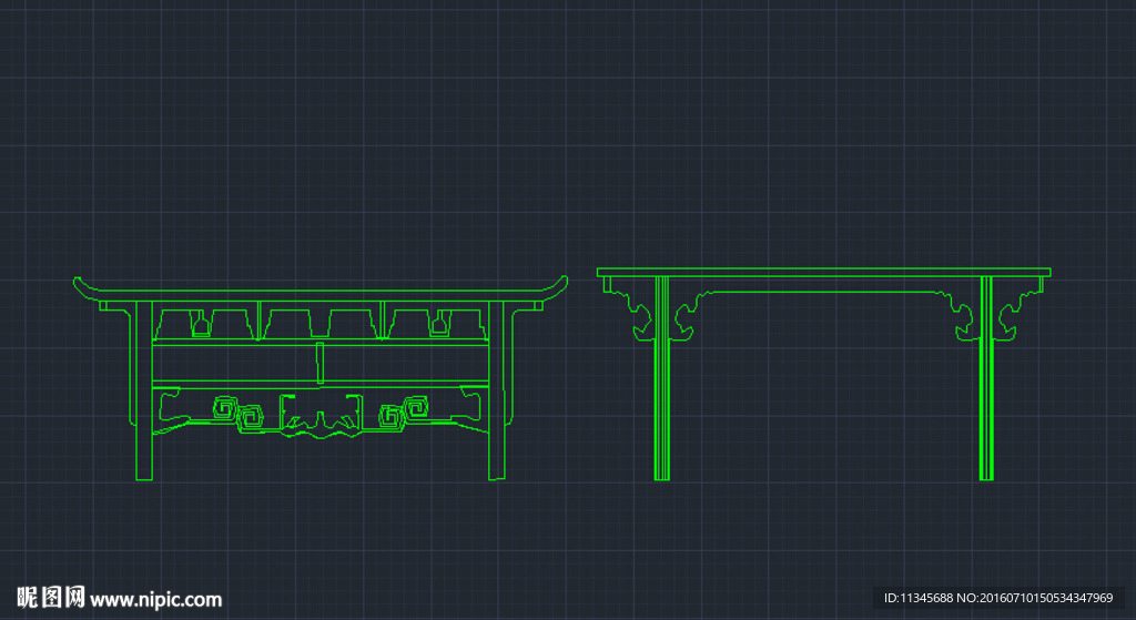 条案香几 cad