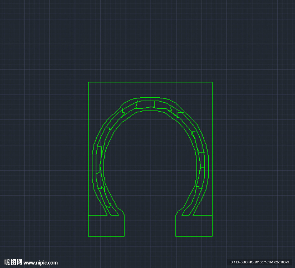 中式圈门 cad
